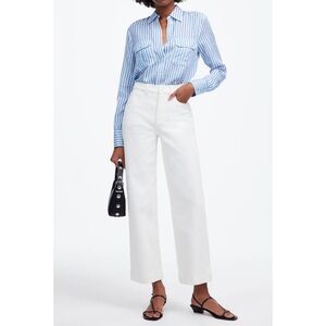Madewell Perfect Vintage Wide Leg Crop, White, 28 EUC